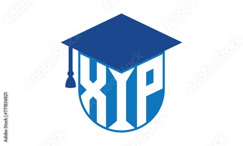 XIP initial letter academic logo design vector template. school college logo, university logo, graduation cap logo, institute logo, educational logo, library logo, teaching logo, book shop, varsity