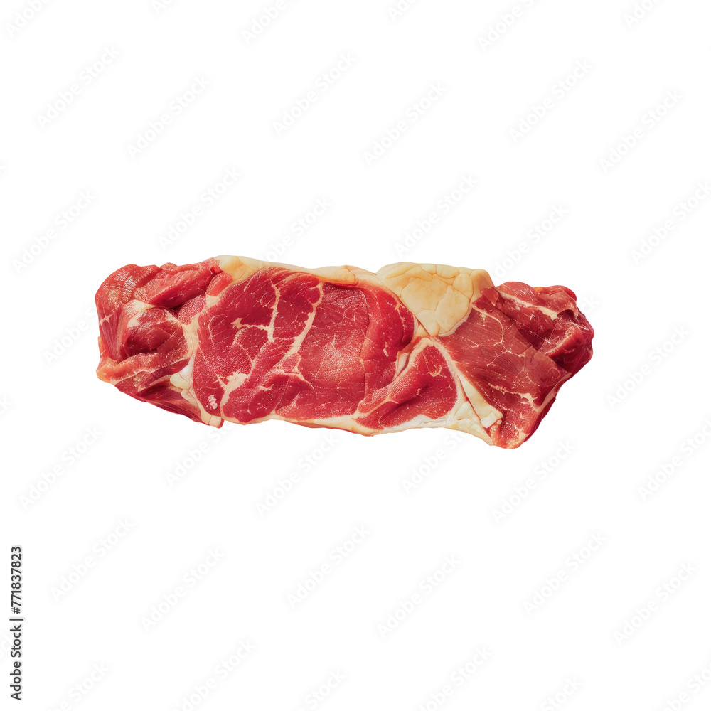 Red meat, a raw ingredient, on a transparent background for cooking delicious dishes