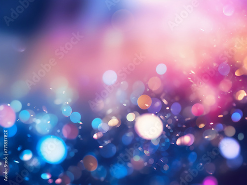 Bokeh light overlay adds a sparkling touch to a dark abstract backdrop.