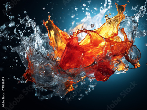 Ink bubbles create abstract, colorful patterns against a fluid backdrop.