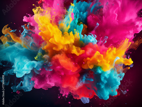 Vibrant color splash creates an explosive abstract backdrop.