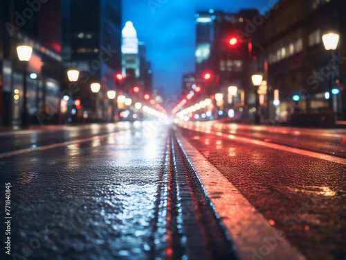 The city's night comes alive with a soft glow illuminating the roads.