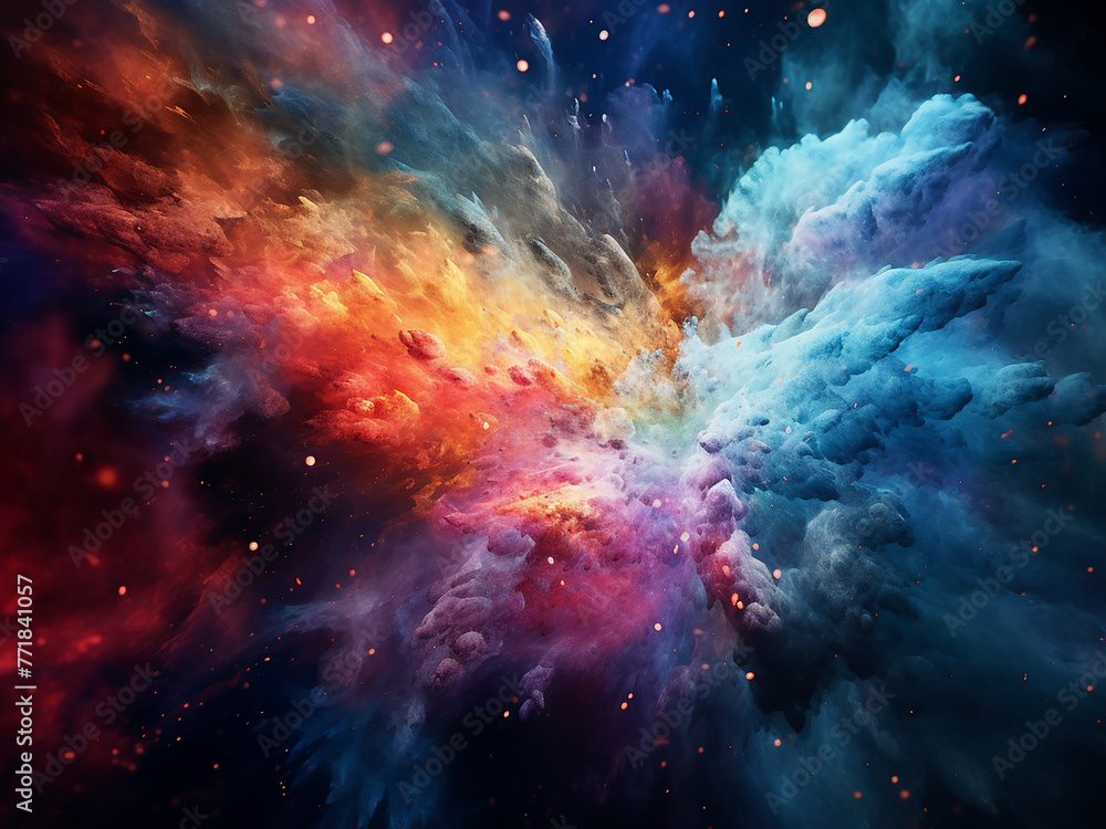 Underwater nebula emerges from exploding galaxy in AI-generated space. Underwater nebula emerges from exploding galaxy in AI-generated space.