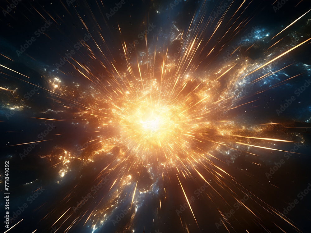 Abstract rays backdrop forms from exploding star with glowing particles. Abstract rays backdrop forms from exploding star with glowing particles.
