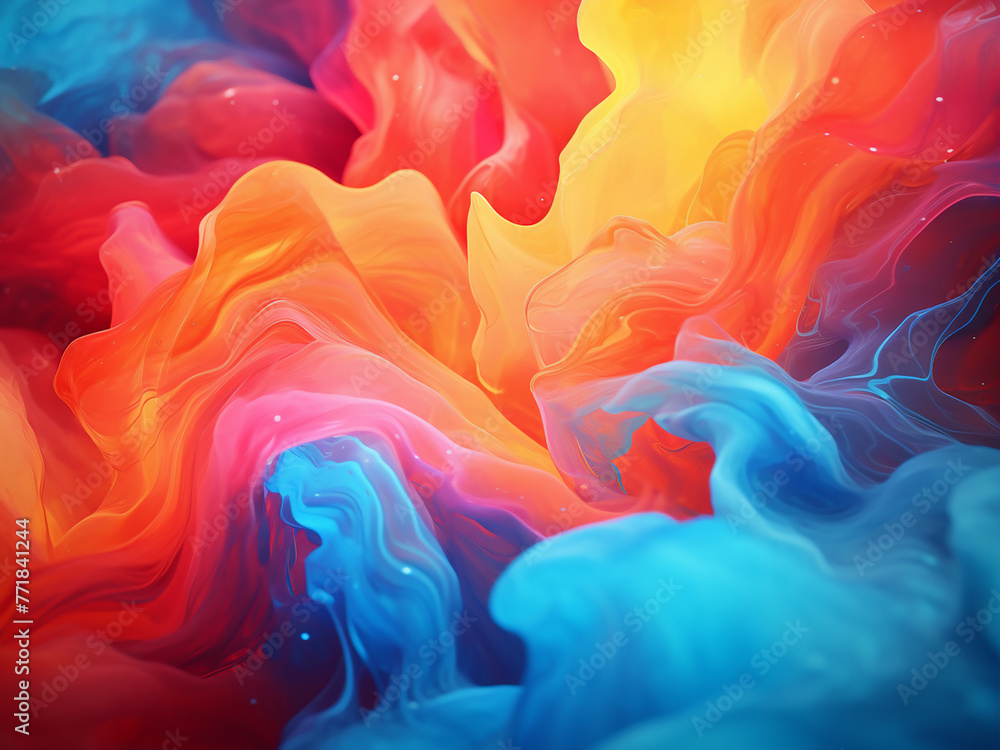 Vibrant vector waves blend colors in a mesmerizing abstract display.