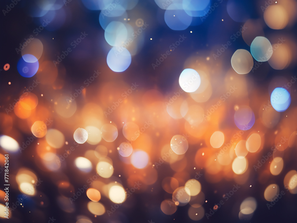 Abstract night lights create a vintage bokeh effect.