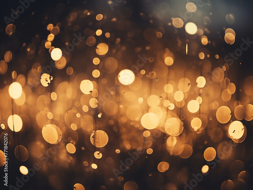 Vintage night bokeh background with abstract lighting.