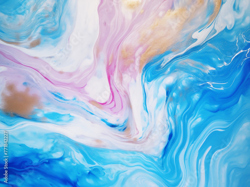 Luxurious marble texture showcases colorful ocean waves.