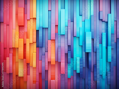 Colorful rectangular strips create a vibrant background wallpaper.