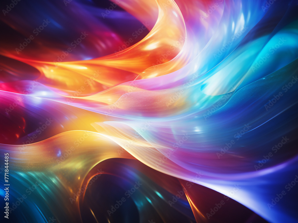 Long exposure captures multicolored abstract lights. Long exposure captures multicolored abstract lights.