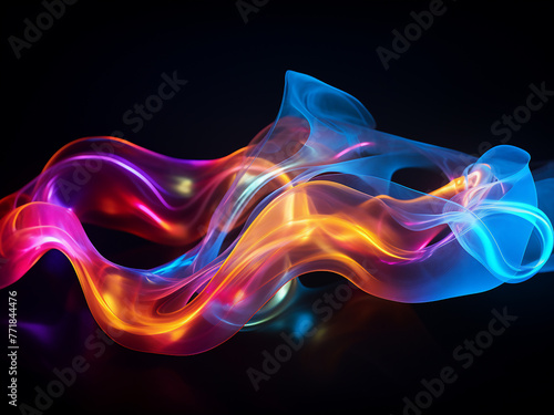 Vibrant colors flow in long exposure abstract lights.
