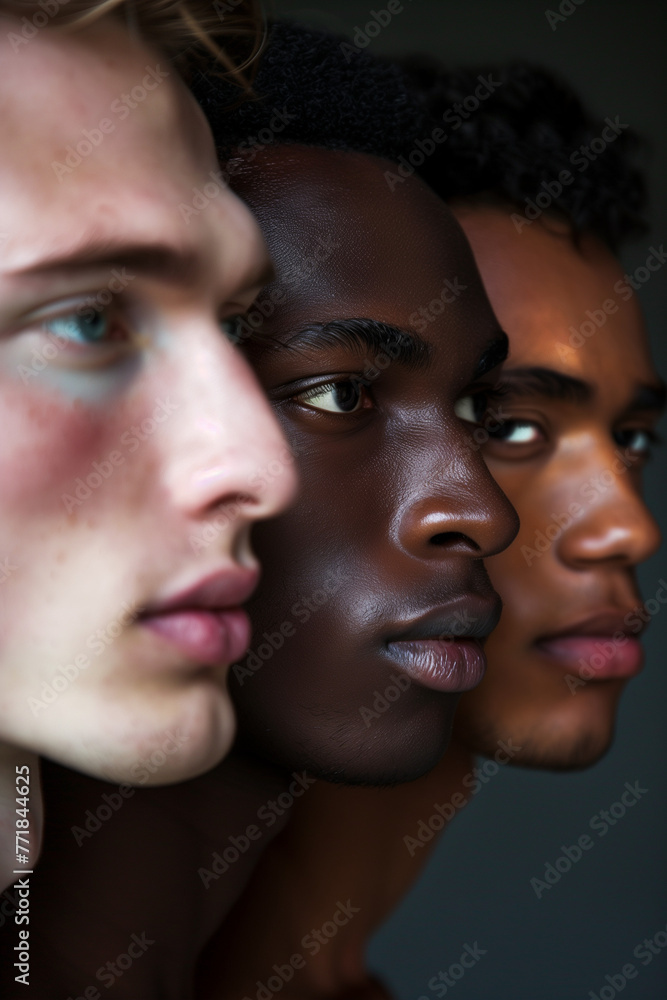 Gropi portrait of diverse young men. Diversity equality and inclusion concept DEI. High quality photo Gropi portrait of diverse young men. Diversity equality and inclusion concept DEI. High quality photo