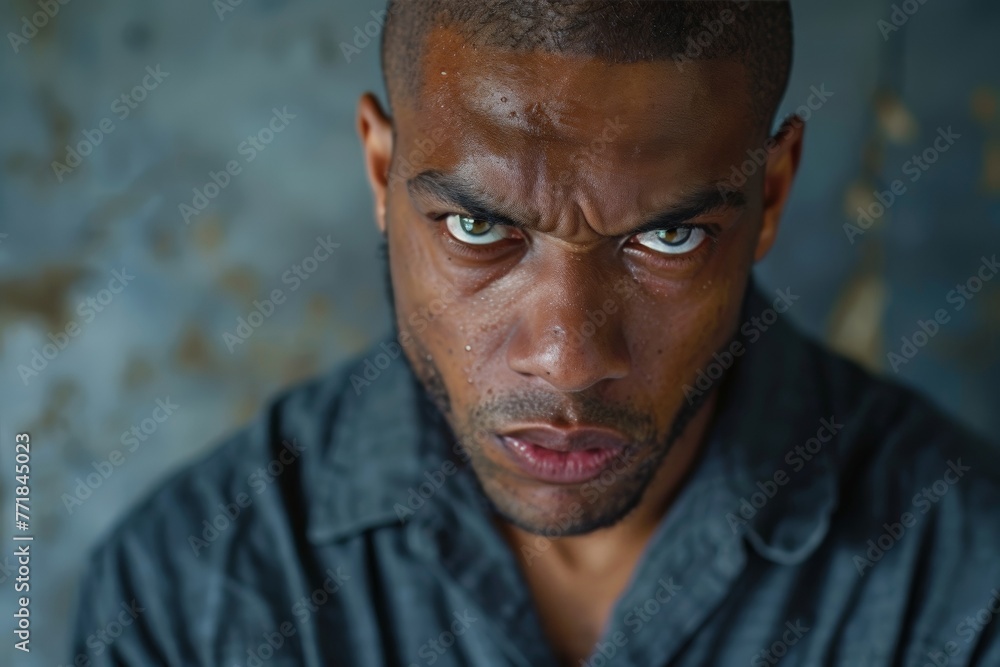 Mugshot with a blank expression Mugshot with a blank expression