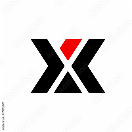 Abstract letter YK, X logo design with arrow sign. photo