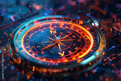 A digital illustration of a compass guiding investors towards profitable opportunities