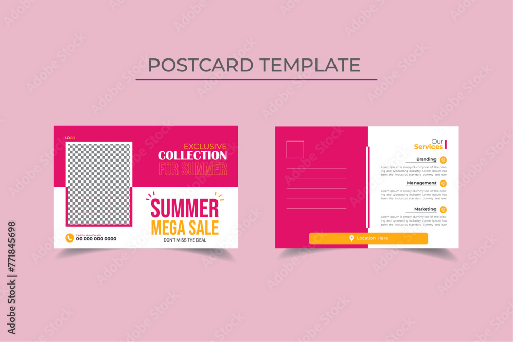 Shopping sale postcard template design Shopping sale postcard template design