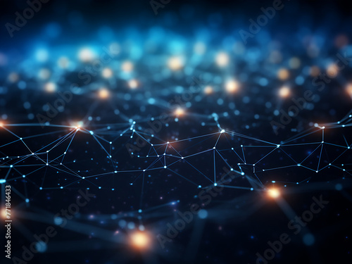 Abstract network background with interconnected dots and lines.