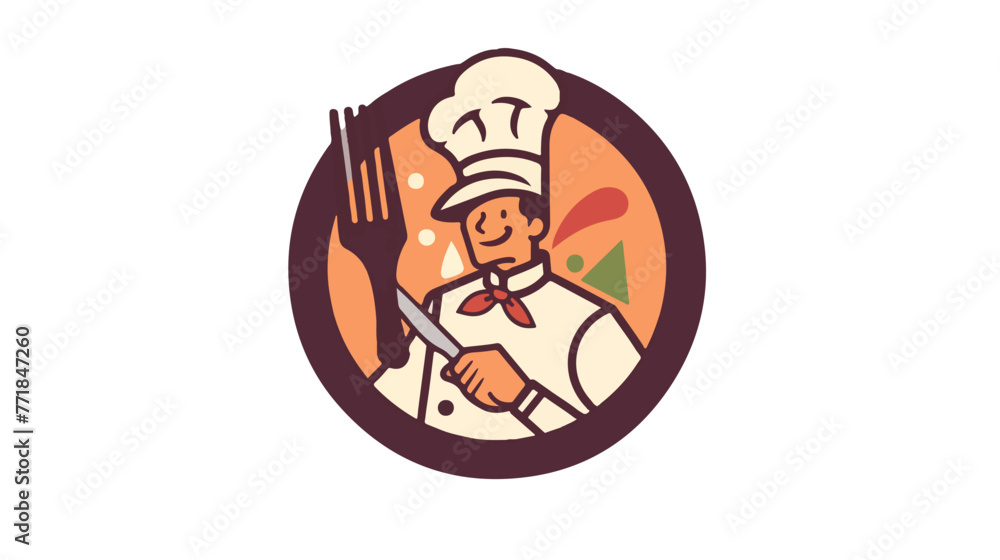 Cutlery and chef logo suitable for small and large