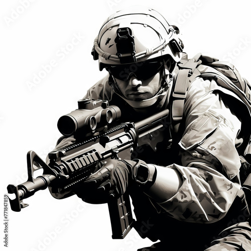 Soldier in Combat Gear