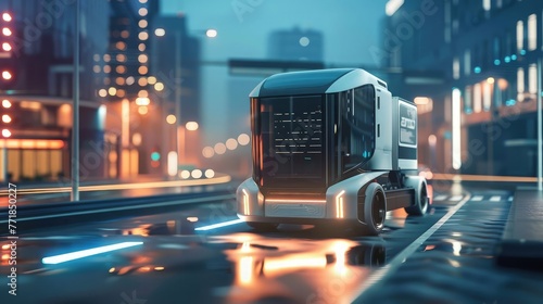 A logistics company optimizing delivery routes and employing electric vehicles to reduce the carbon footprint of transportation. Concept of sustainable logistics.