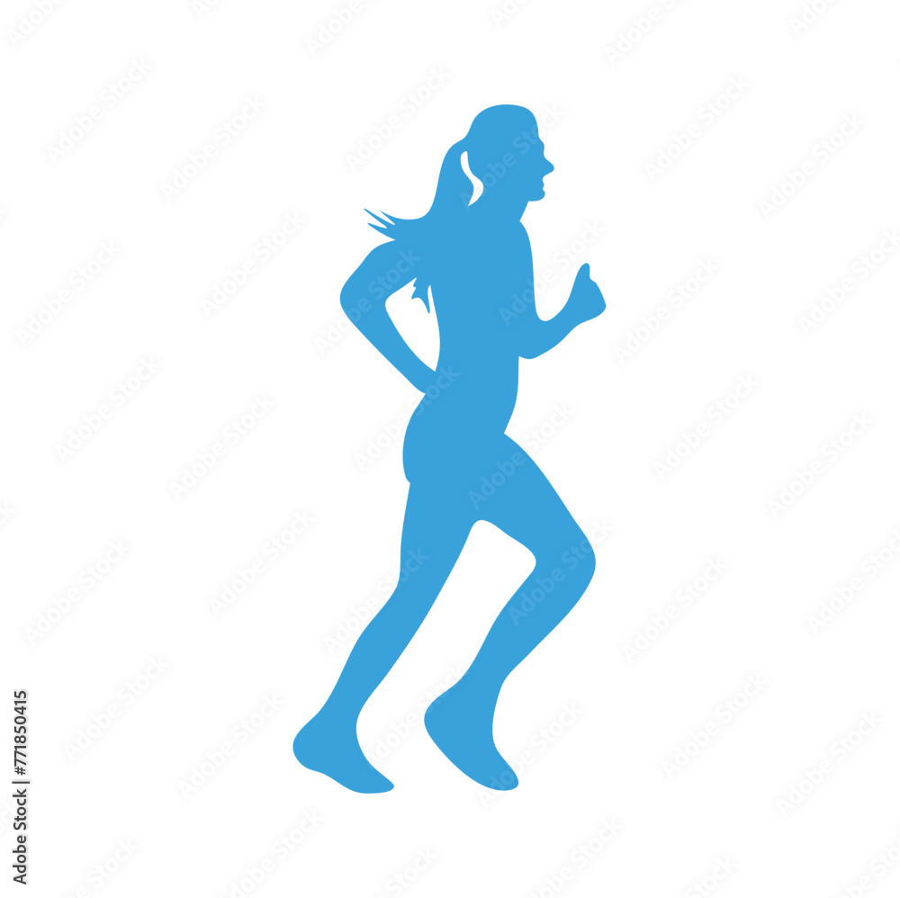 Marathon Runners on abstract blue 