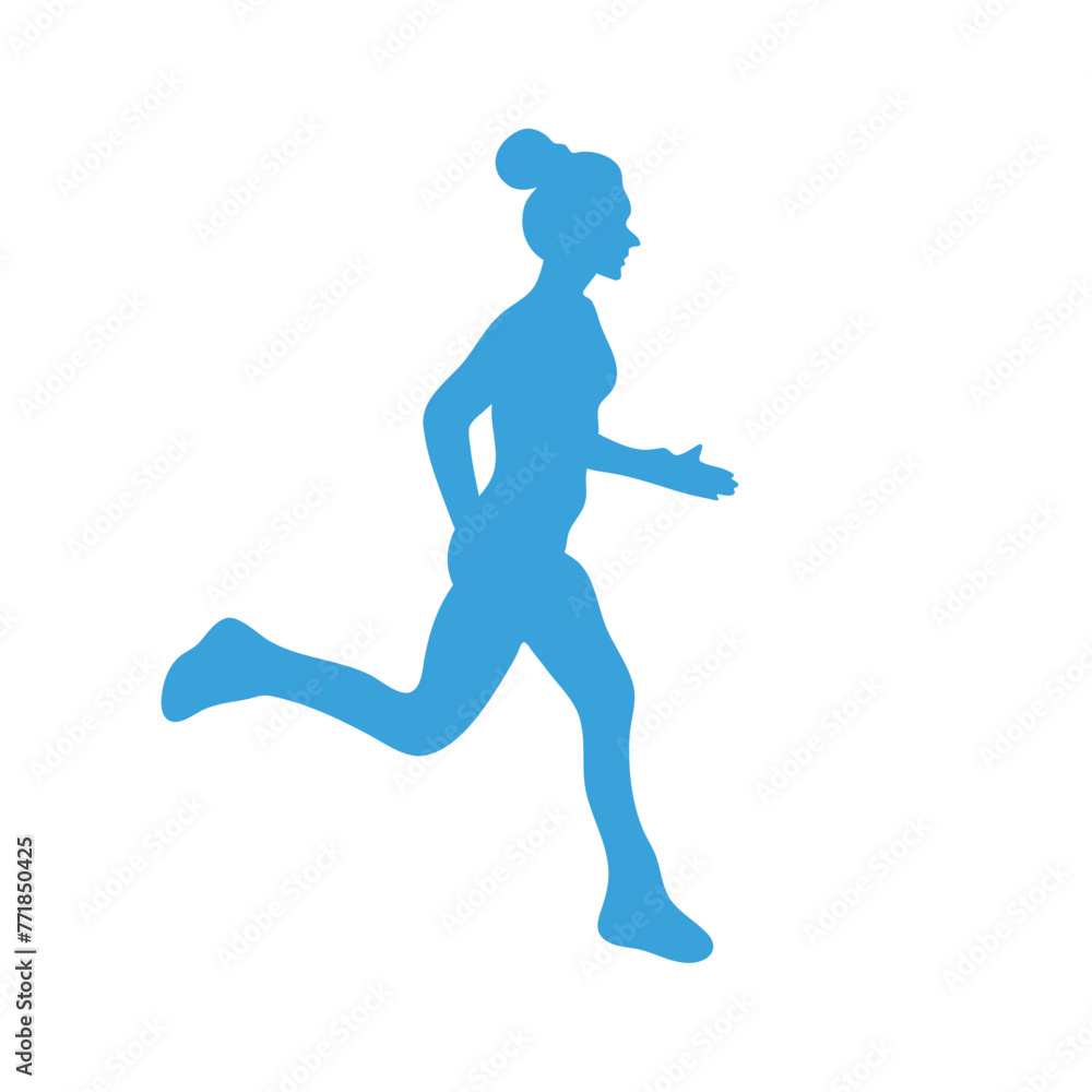 Marathon Runners on abstract blue 