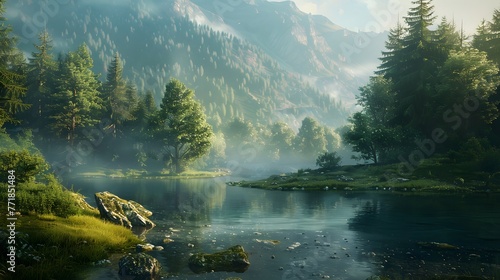 a digital art gallery featuring hyperrealistic landscapes