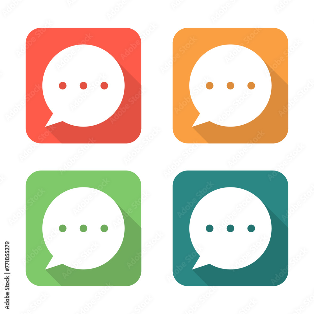Vector Bubble Message With Shadow Icon Set Vector Bubble Message With Shadow Icon Set
