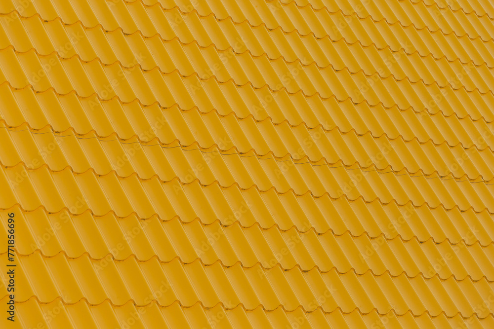 Yellow Bright Vibrant Tile Roof Covering House Surface Mosaic Abstract Pattern Texture Background Home Yellow Bright Vibrant Tile Roof Covering House Surface Mosaic Abstract Pattern Texture Background Home