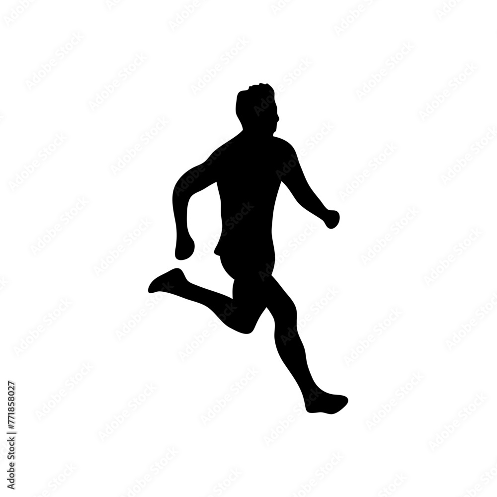 Running man black silhouette