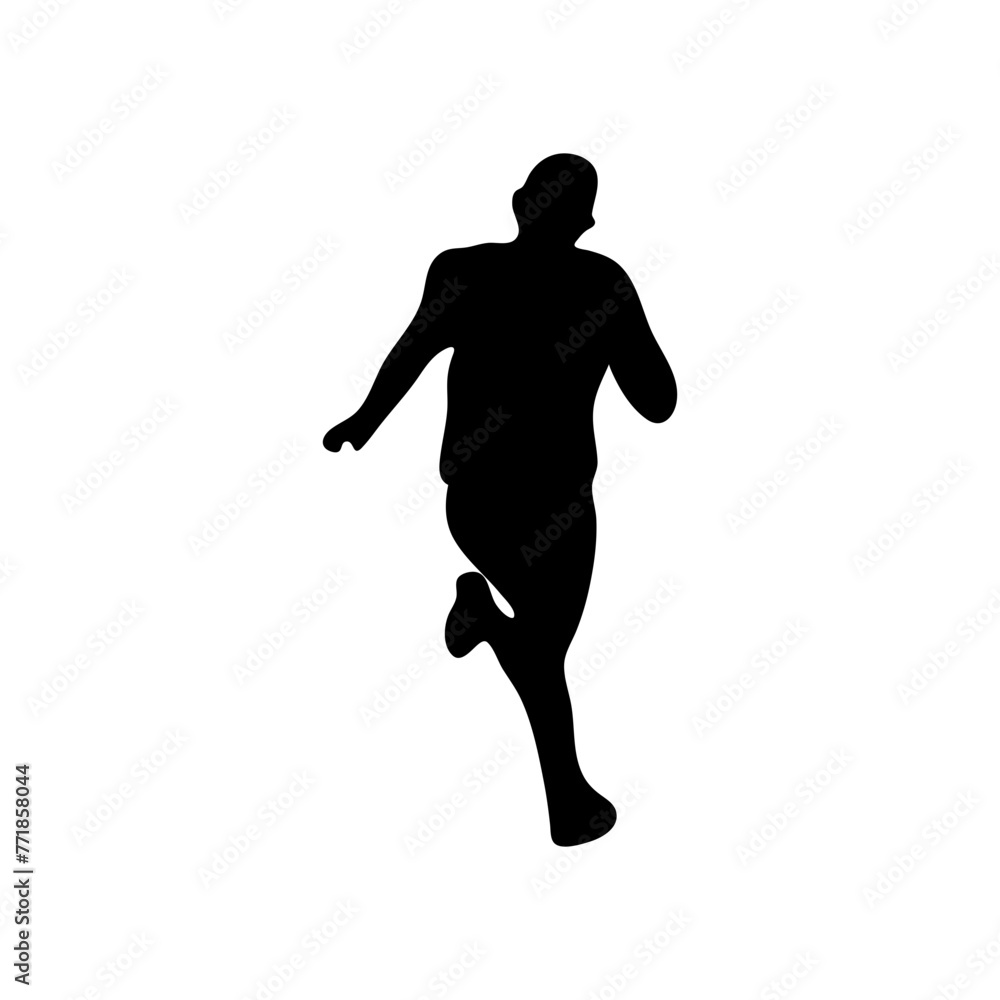 Running man black silhouette Running man black silhouette