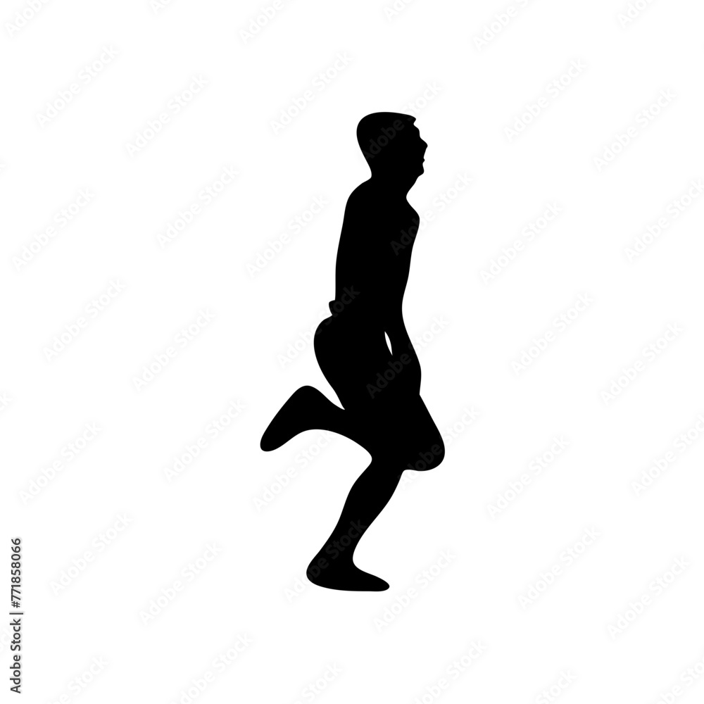 Running man black silhouette Running man black silhouette