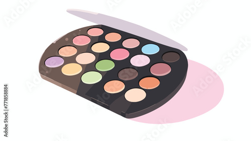 Eye shadow palette on white background flat cartoon