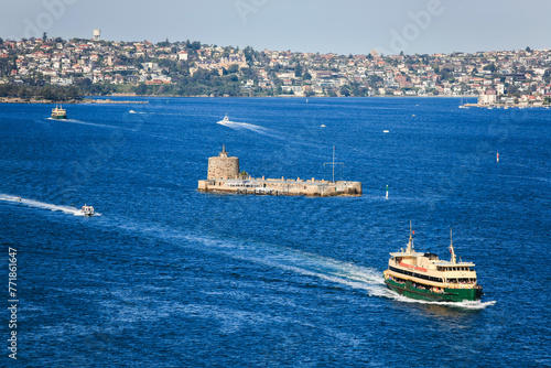 Fort Denison in Sydney Harbour, Australia.  Small island and national park, heritage-listed former penal site and defensive facility.