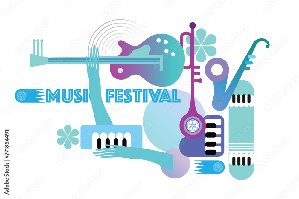 Simple Music And Concert Promotional Geometric Illustration