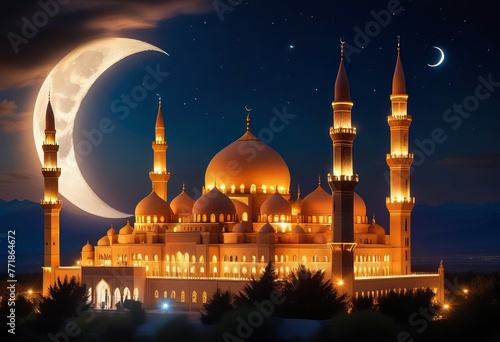 Illuminating Ramadan's Spiritual Essence with a Glowing Aura