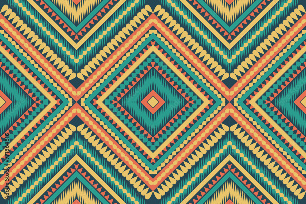 Aztec tribal geometric vector background Seamless stripe pattern. Traditional ornament ethnic style. Design for textile, fabric, clothing, curtain, rug, ornament, wrapping.