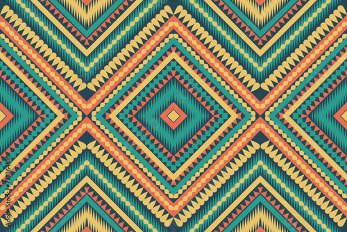 Aztec tribal geometric vector background Seamless stripe pattern. Traditional ornament ethnic style. Design for textile, fabric, clothing, curtain, rug, ornament, wrapping.