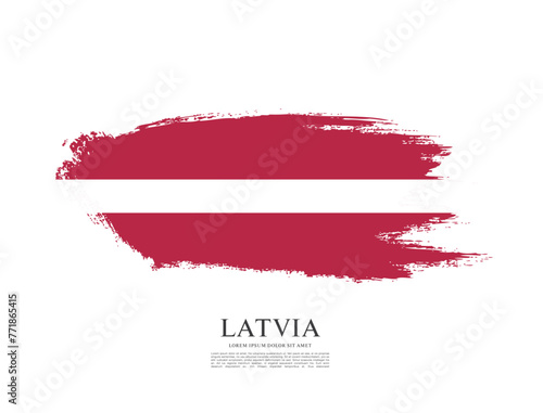 PrintFlag of Latvia, vector illustration 