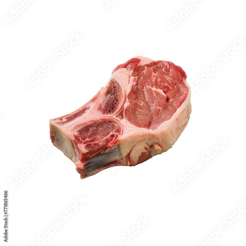 Raw lamb chop, a meat ingredient, on transparent background