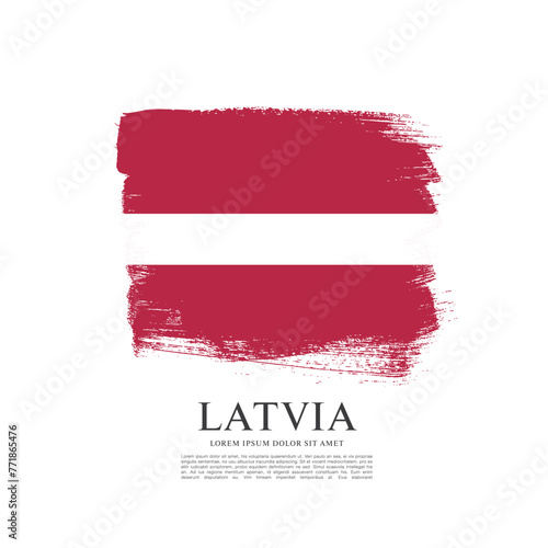 PrintFlag of Latvia  vector illustration 