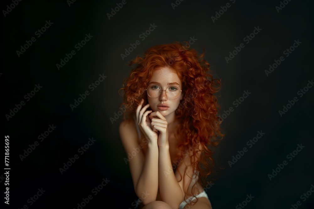 A woman with red hair is posing for a picture A woman with red hair is posing for a picture