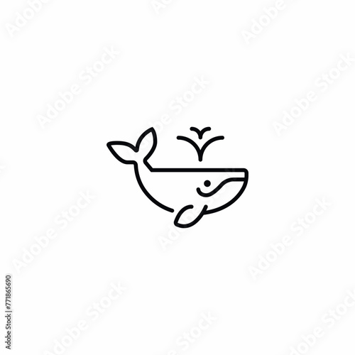 Whale Sea Marine icon vector