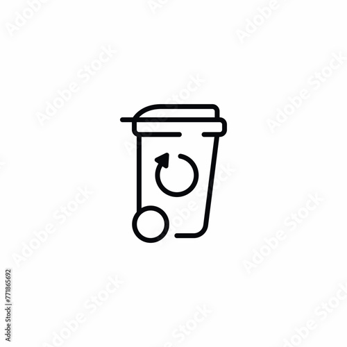 Recycle Waste Rubbish bin icon