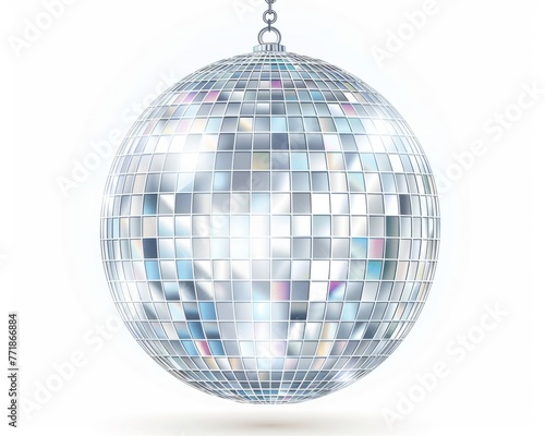 Disco ball isolated on white background.