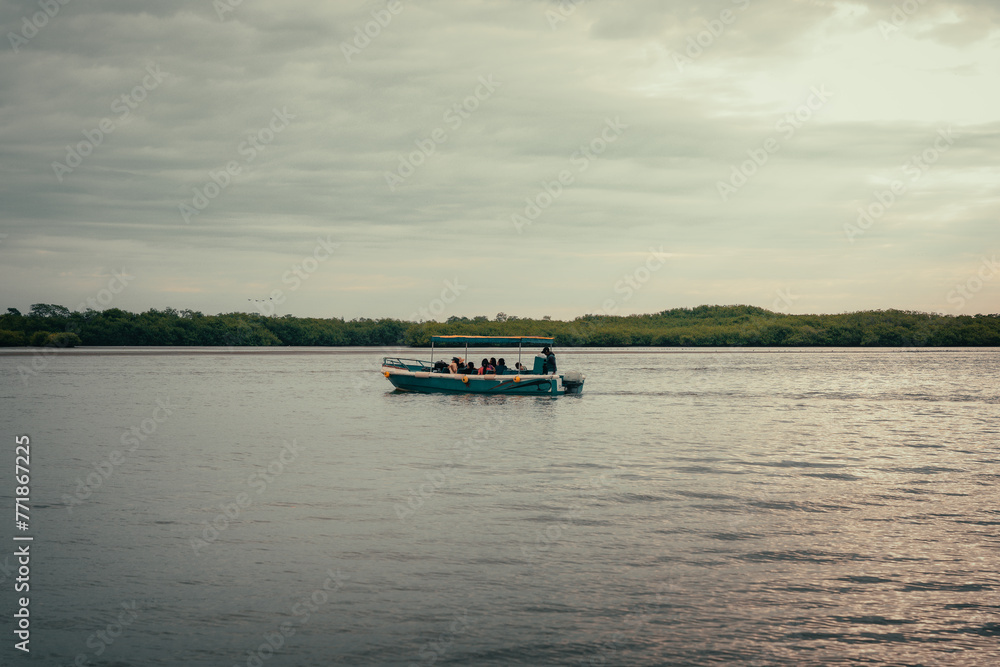 Fototapeta premium sailing on the Amazon river Tumbes Peru