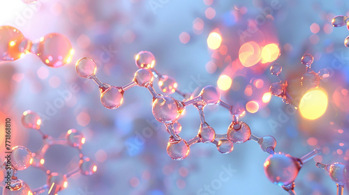 A 3D-rendered image of a molecule structure trophy for breakthroughs in chemistry