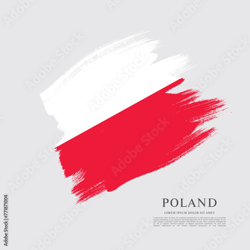 PrintFlag of Poland, vector illustration 