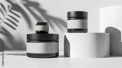 Realistic jar mock up on white background3d rendering photo