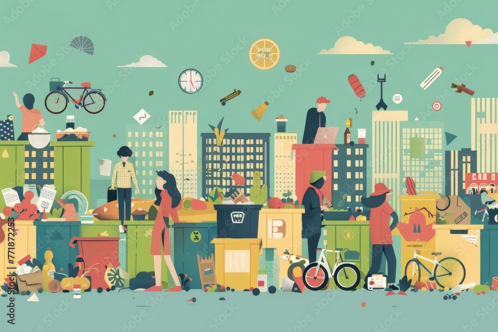 An informative illustration highlighting the key principles of a zero ...